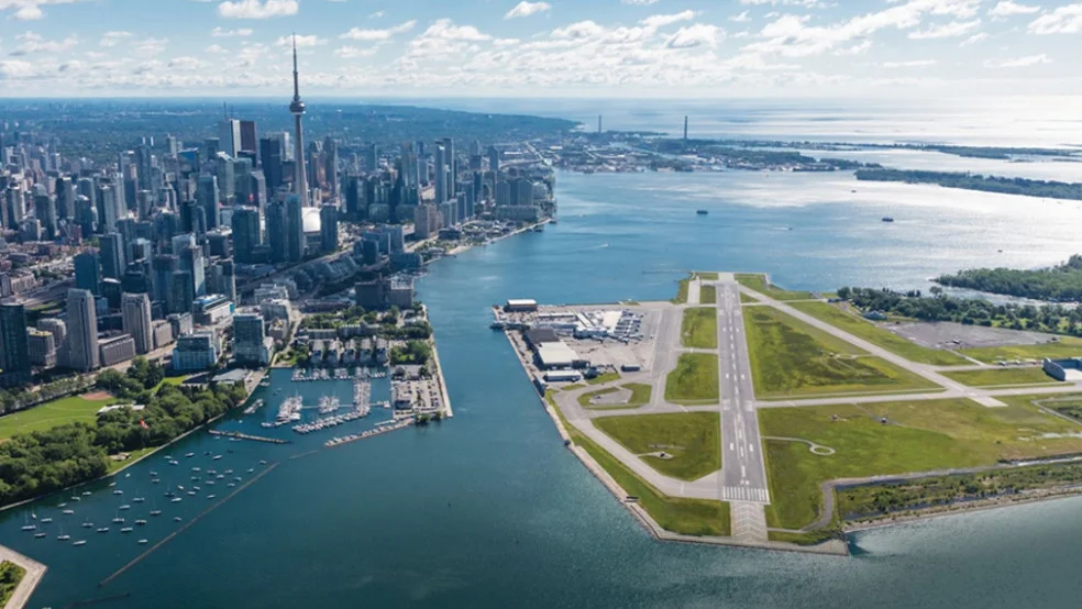 Billy Bishop Toronto City Airport on the waterfront